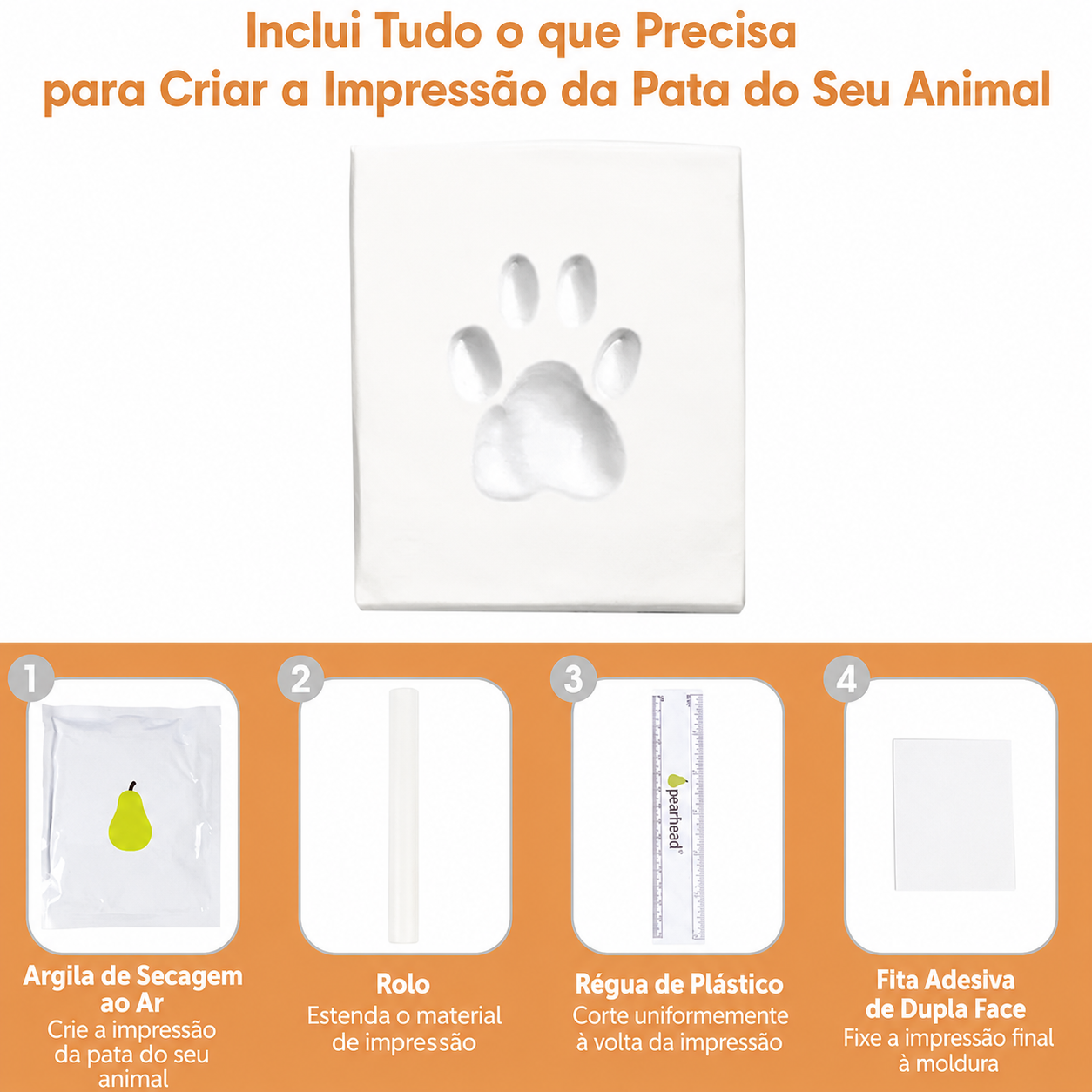 Kit de Moldura Fotográfica + Impressão da Pata