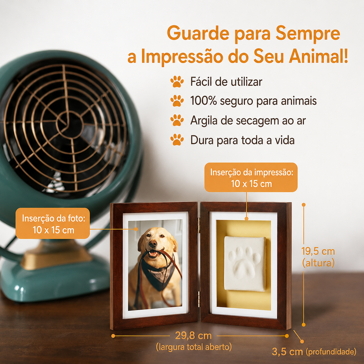 Kit de Moldura Fotográfica + Impressão da Pata
