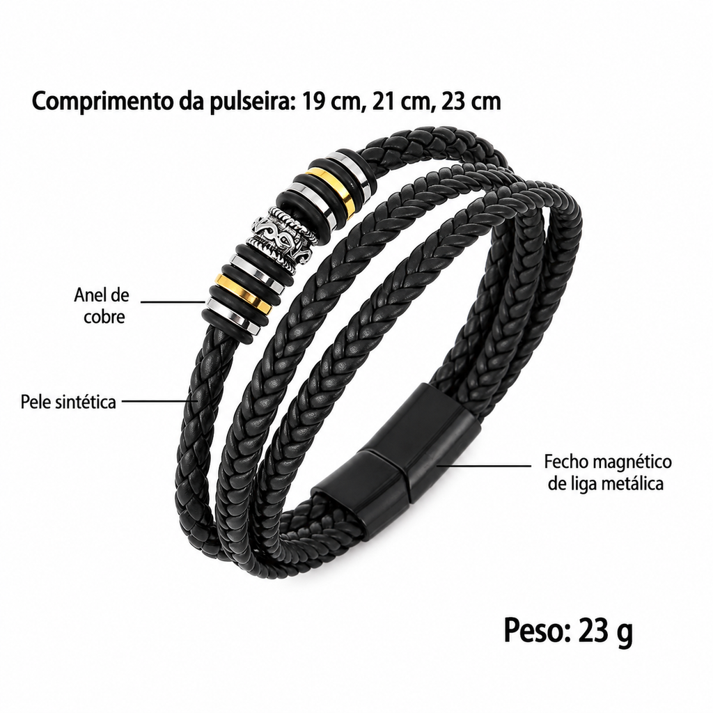Pulseira Artesanal de Três Camadas