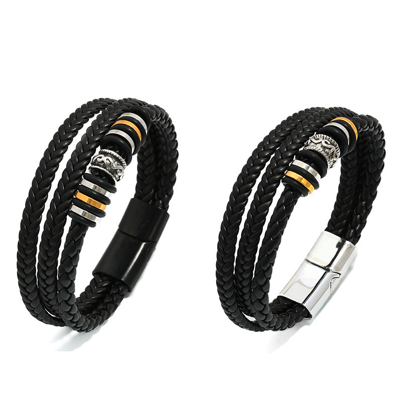 Pulseira Artesanal de Três Camadas