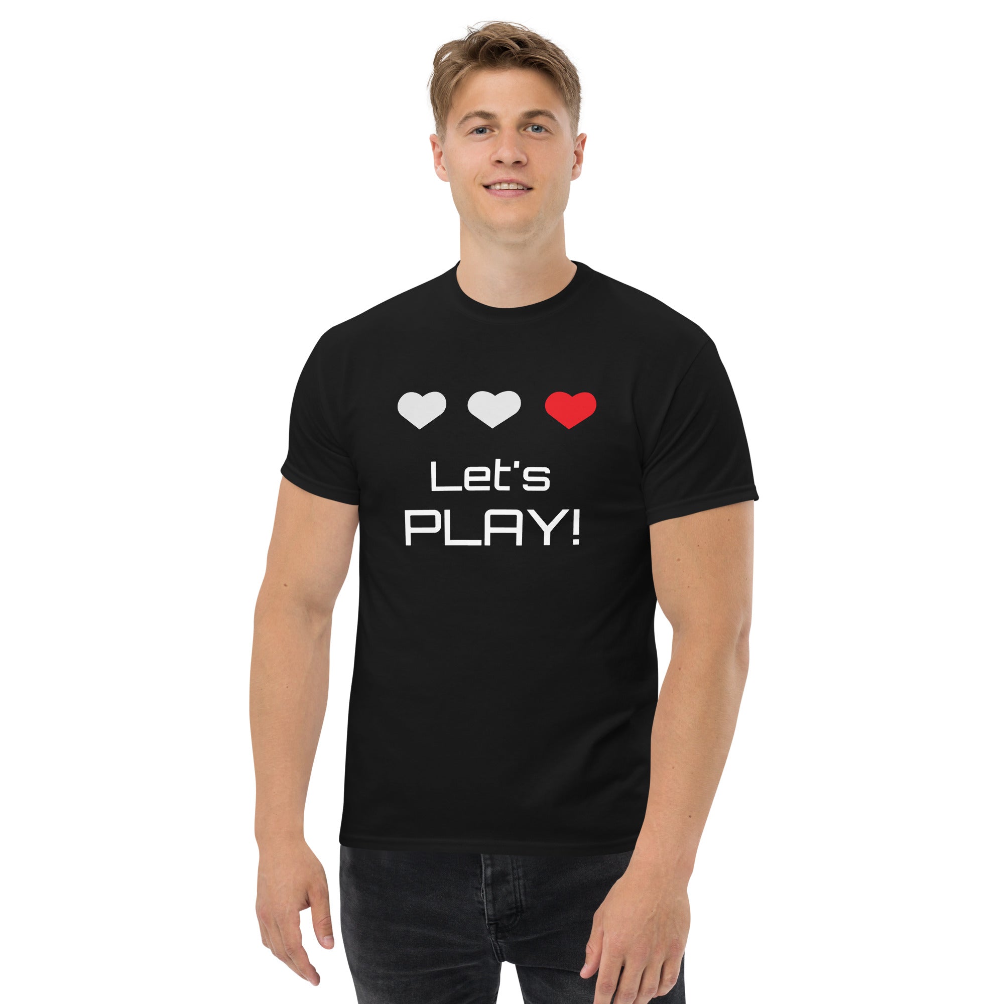 T‑shirt 100% Algodão Clássica - Unissexo (Preto) - Let's Play