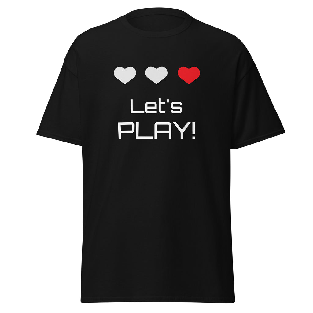 T‑shirt 100% Algodão Clássica - Unissexo (Preto) - Let's Play