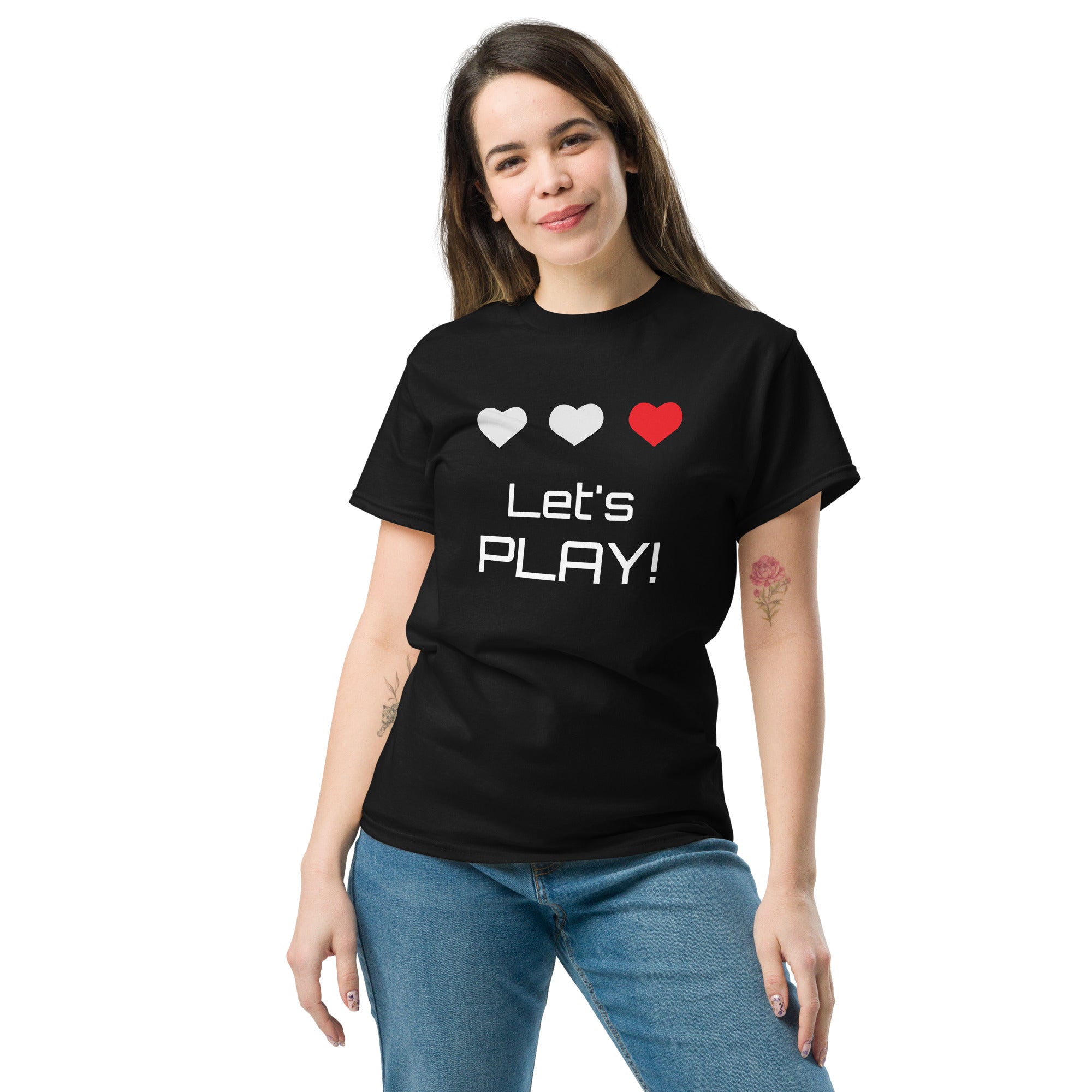 T‑shirt 100% Algodão Clássica - Unissexo (Preto) - Let's Play