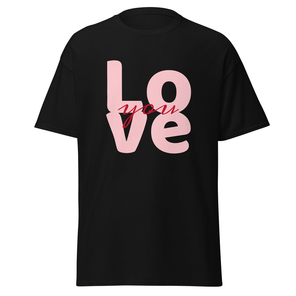 T‑shirt 100% Algodão Clássica - Unissexo (Preto) - Love You