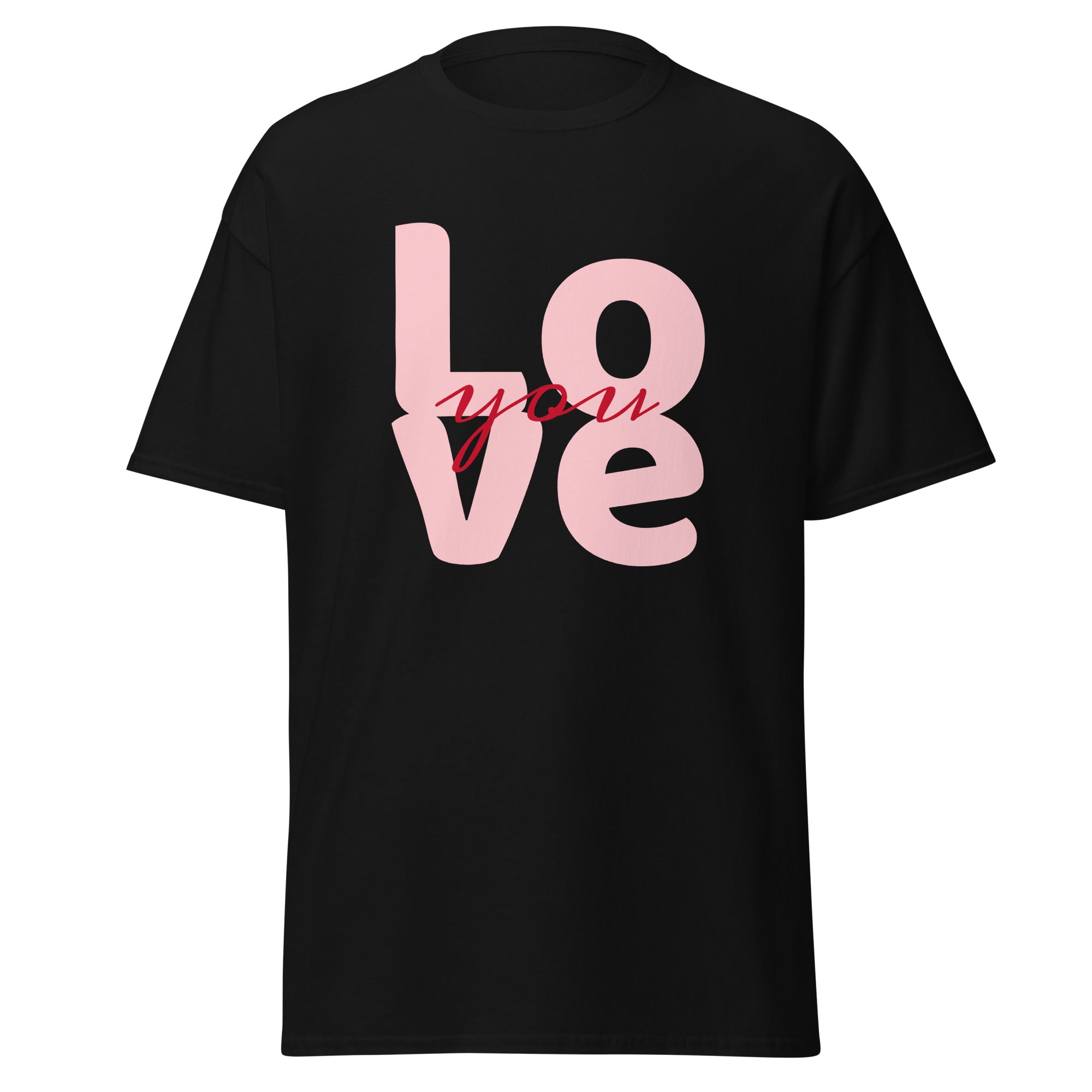 T‑shirt 100% Algodão Clássica - Unissexo (Preto) - Love You