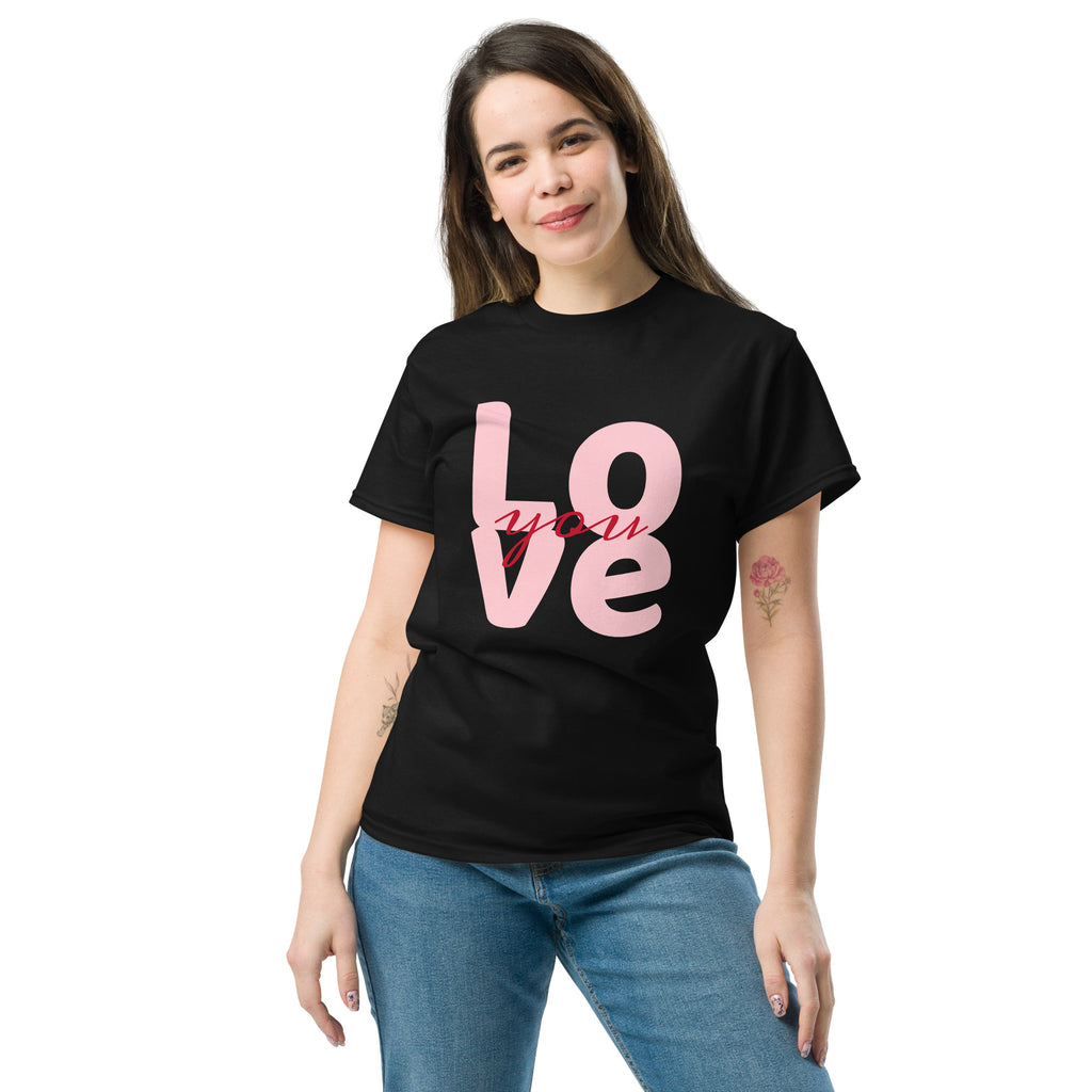 T‑shirt 100% Algodão Clássica - Unissexo (Preto) - Love You