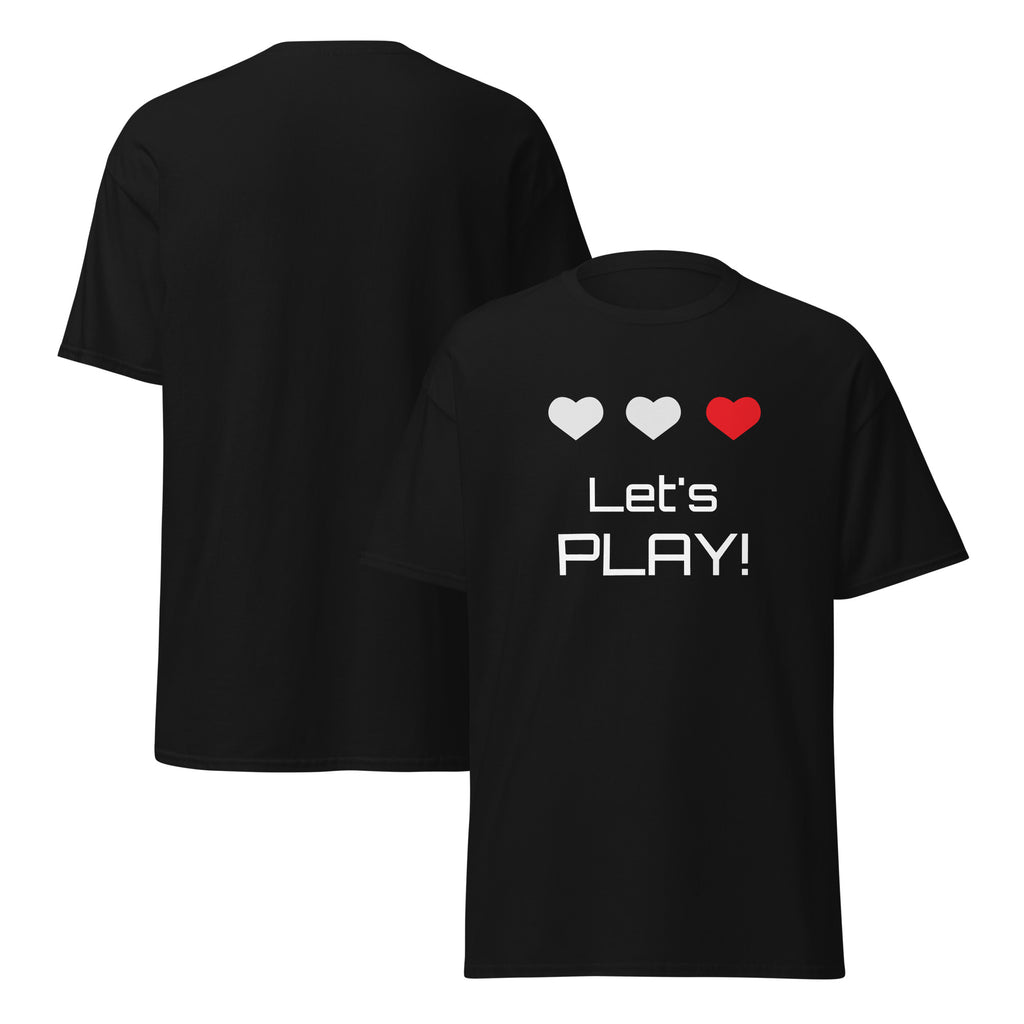 T‑shirt 100% Algodão Clássica - Unissexo (Preto) - Let's Play