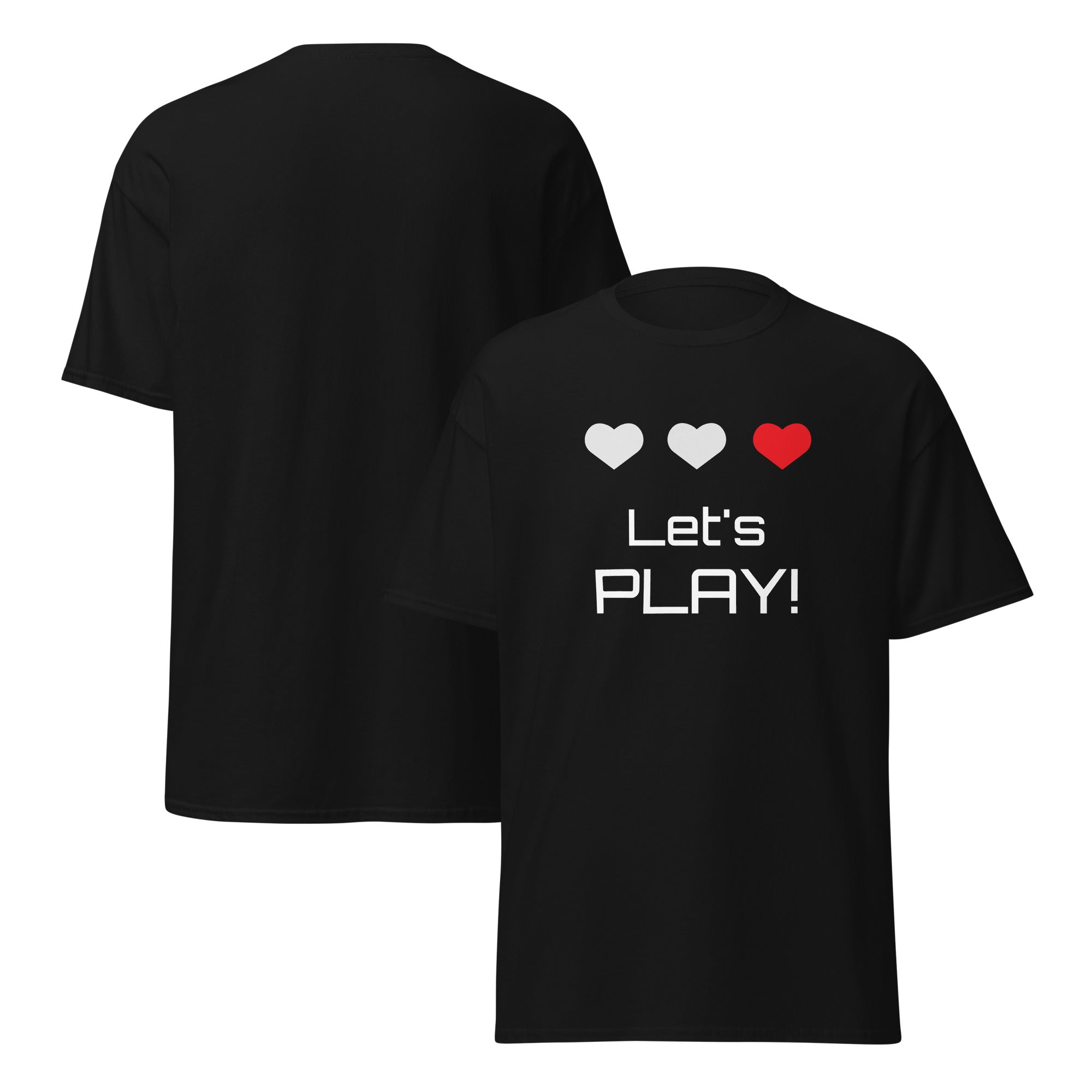 T‑shirt 100% Algodão Clássica - Unissexo (Preto) - Let's Play