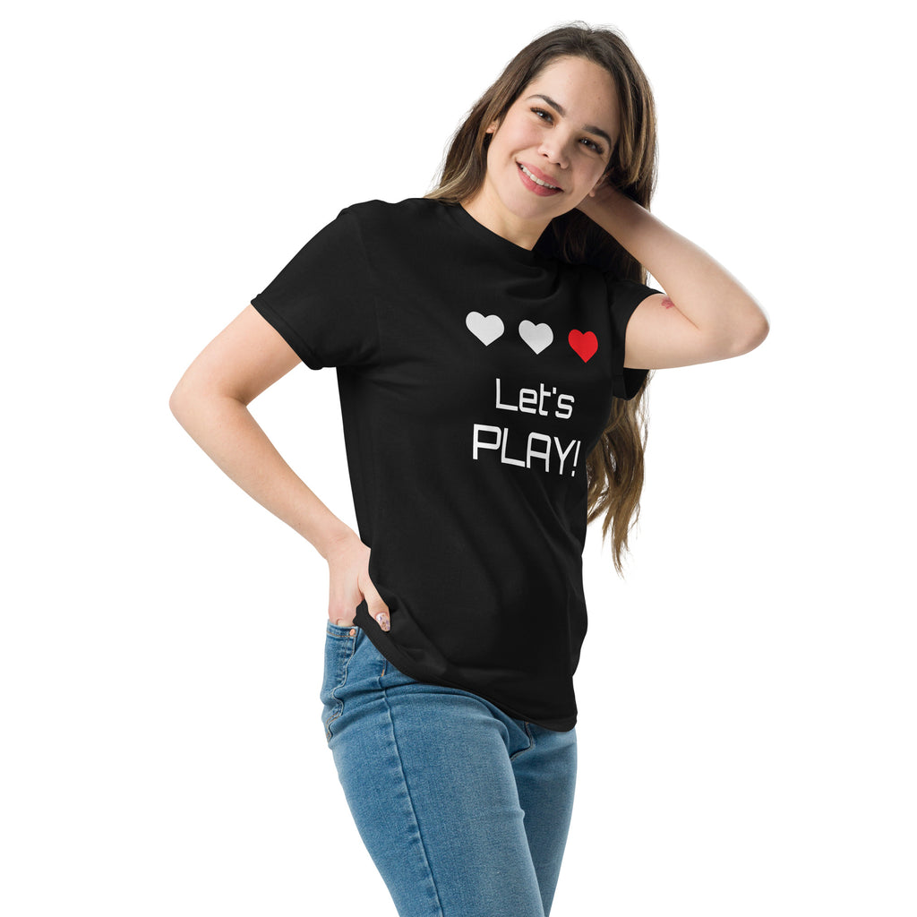 T‑shirt 100% Algodão Clássica - Unissexo (Preto) - Let's Play