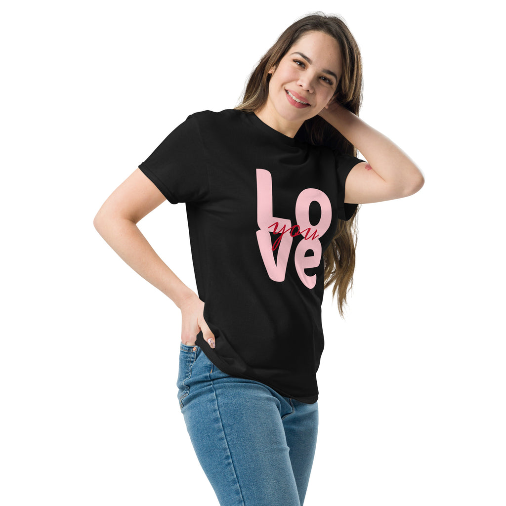 T‑shirt 100% Algodão Clássica - Unissexo (Preto) - Love You