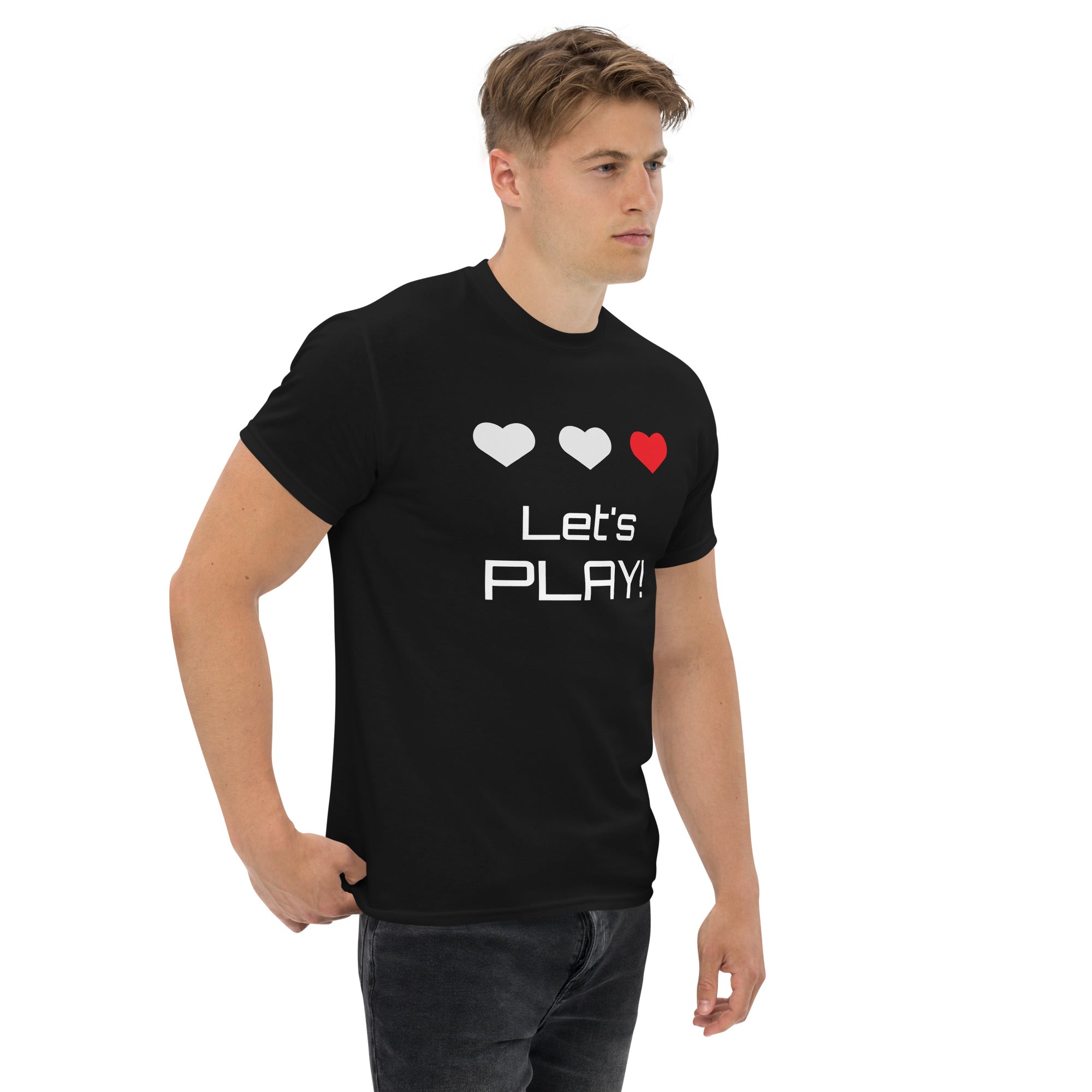 T‑shirt 100% Algodão Clássica - Unissexo (Preto) - Let's Play