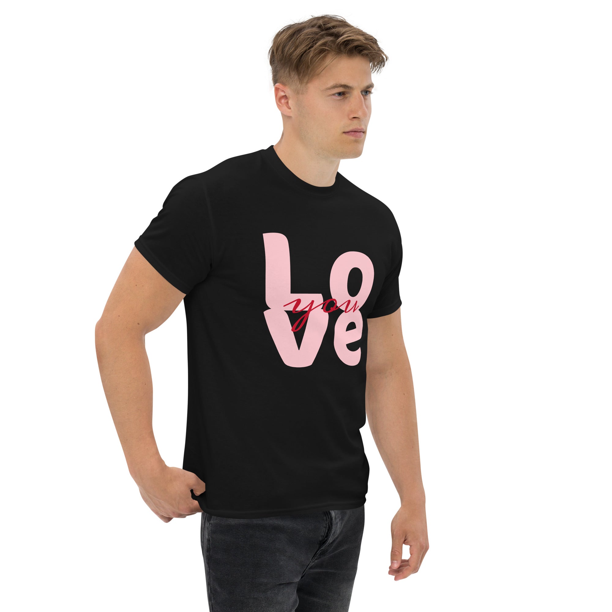 T‑shirt 100% Algodão Clássica - Unissexo (Preto) - Love You
