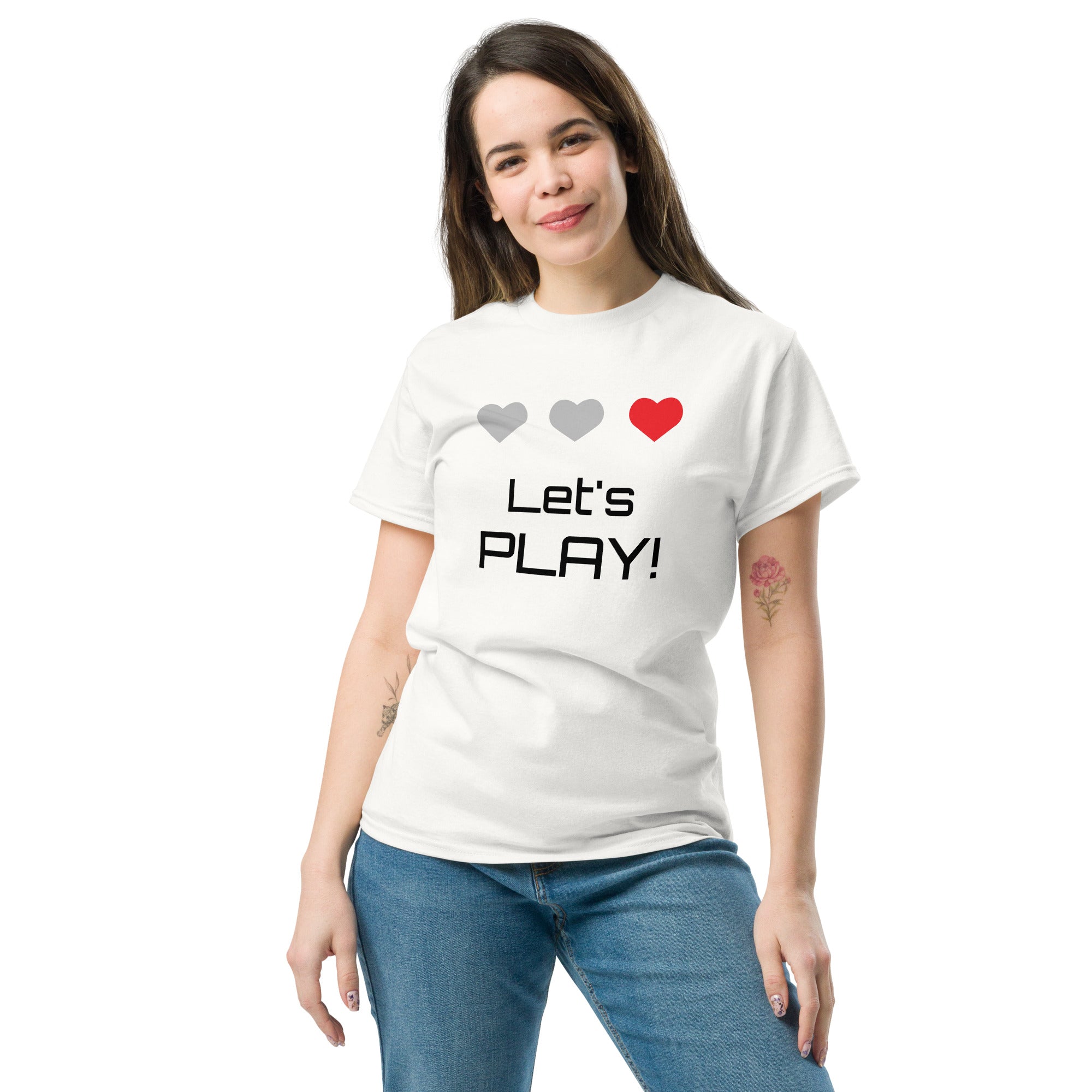 T‑shirt 100% Algodão Clássica - Unissexo (Branco) - Let's Play