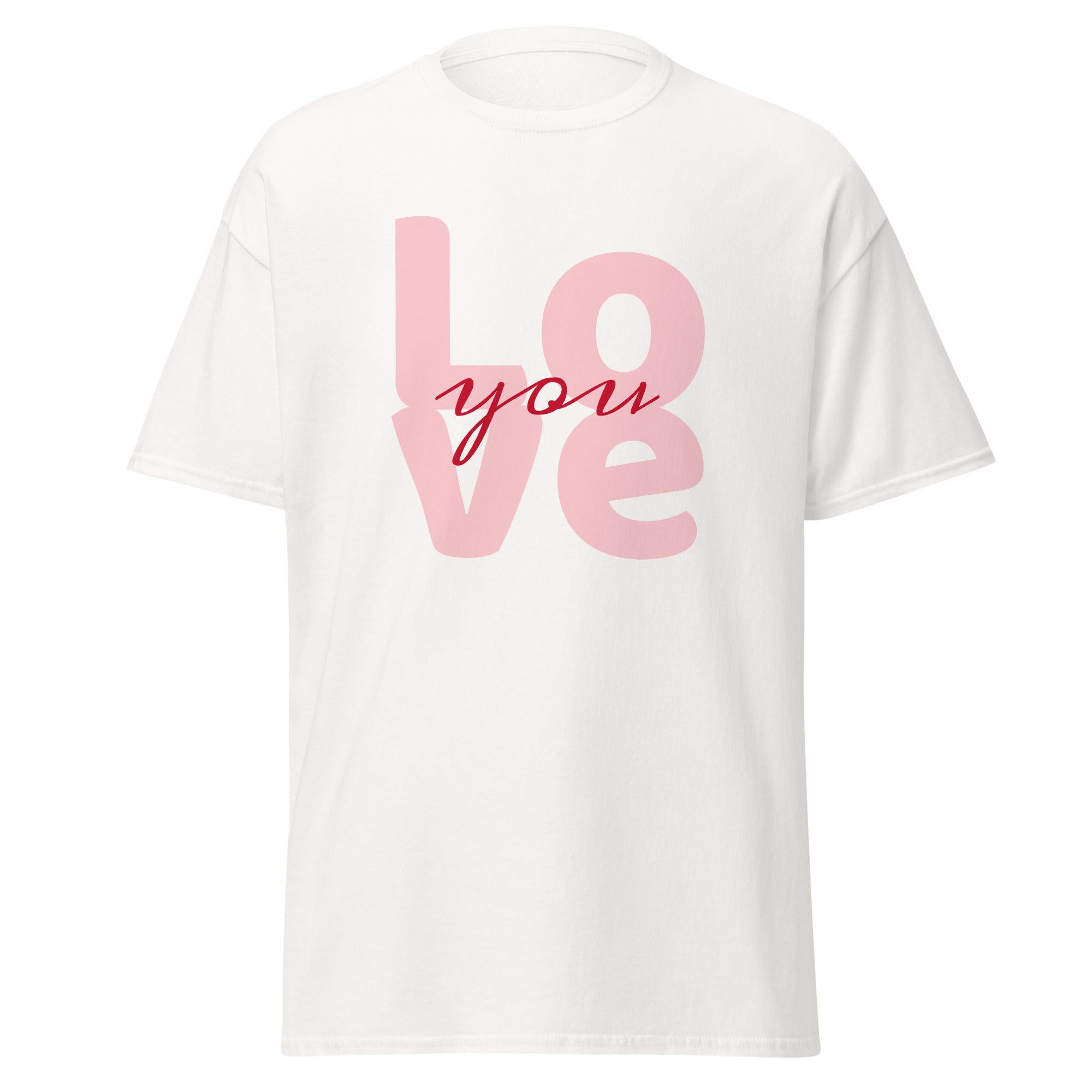 T‑shirt 100% Algodão Clássica - Unissexo (Branco) - Love You