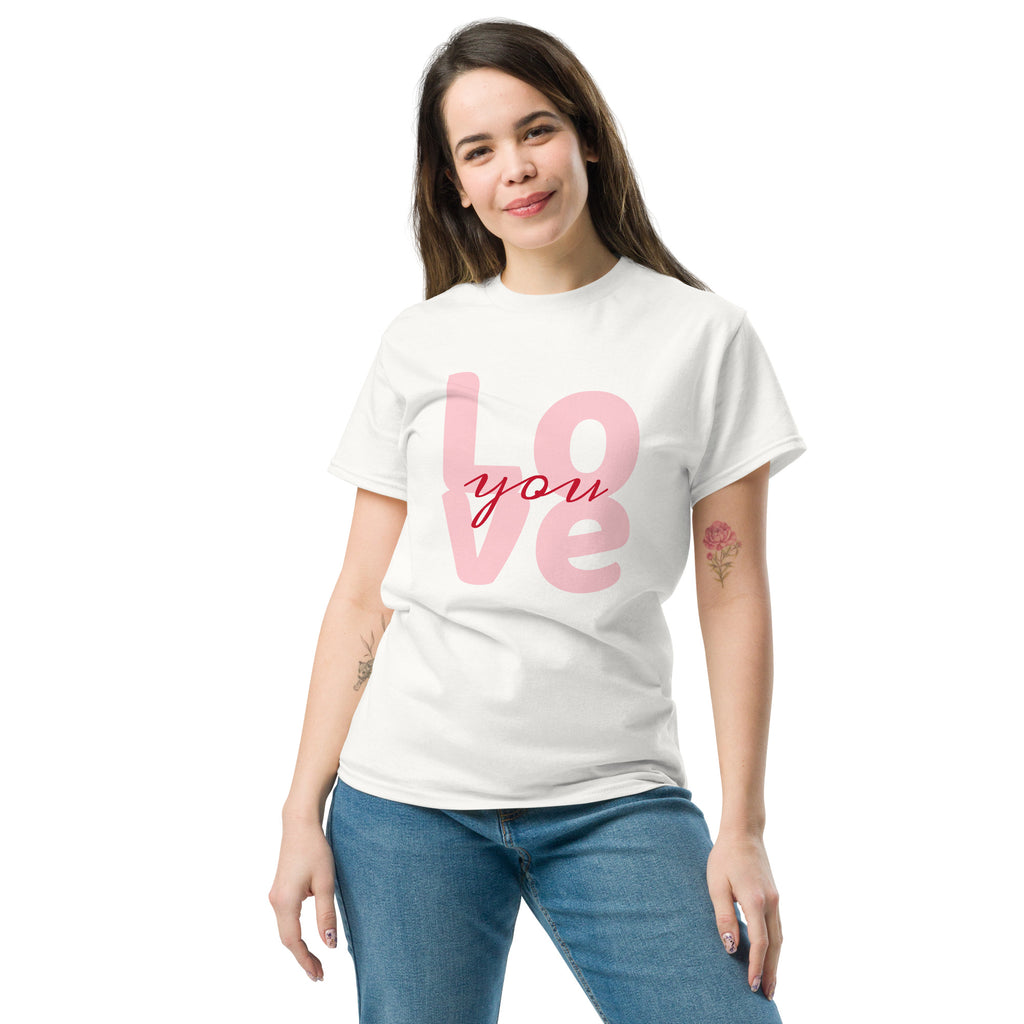 T‑shirt 100% Algodão Clássica - Unissexo (Branco) - Love You