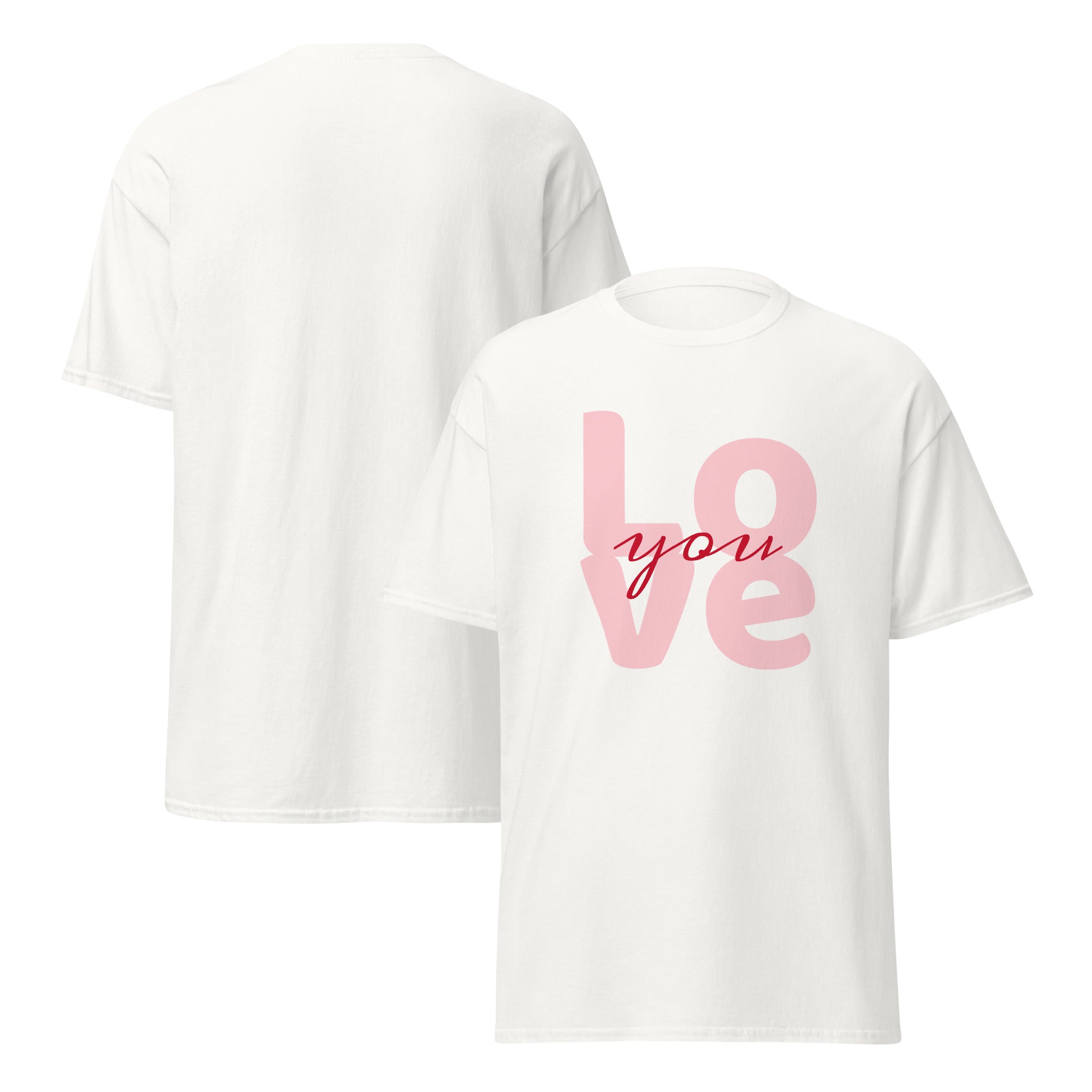 T‑shirt 100% Algodão Clássica - Unissexo (Branco) - Love You
